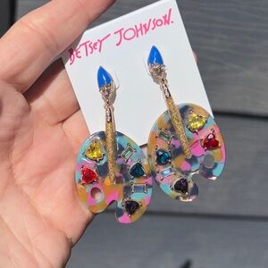 Betsey Johnson Multicolor Artist Palette Earrings